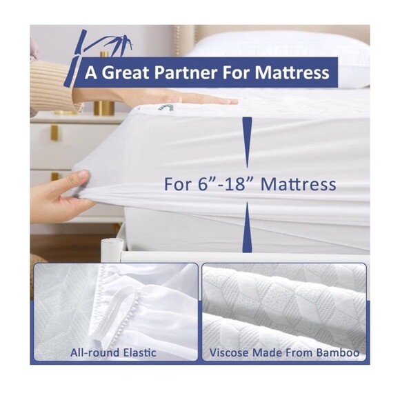 Mattress Protector Bamboo Waterproof King - Picture 7 of 7